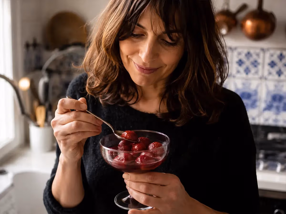 Strawberries with red wine 5