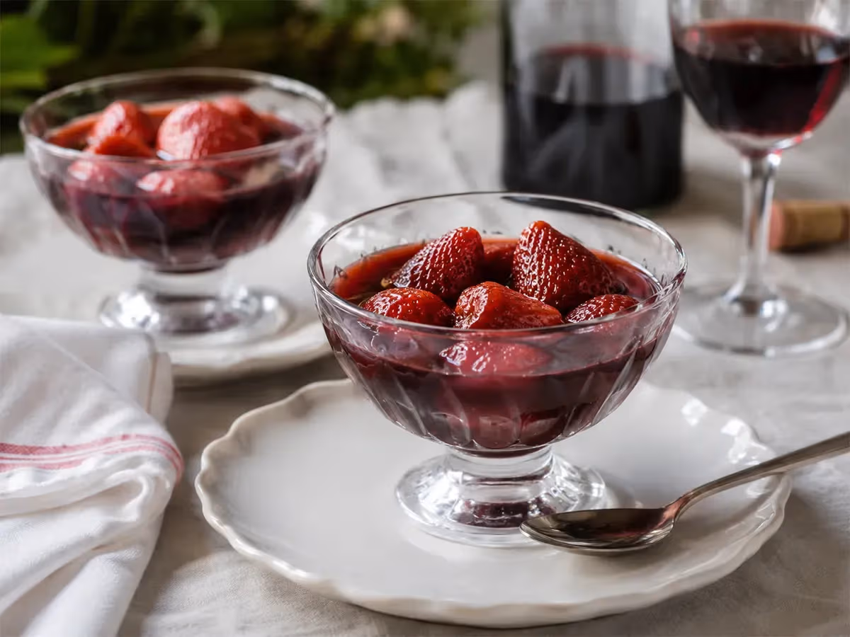 Strawberries with red wine 8
