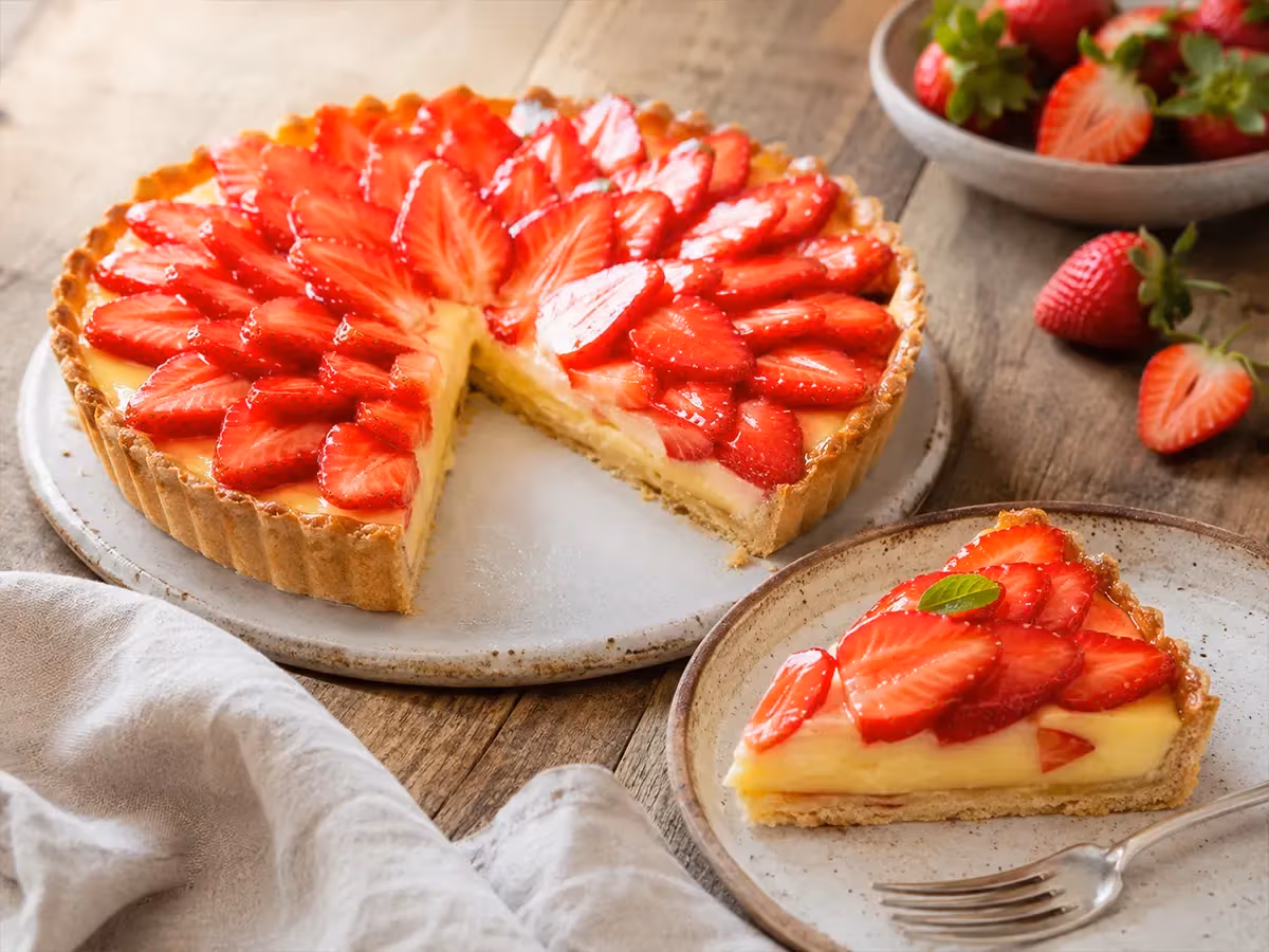 Strawberry tart with custard 8