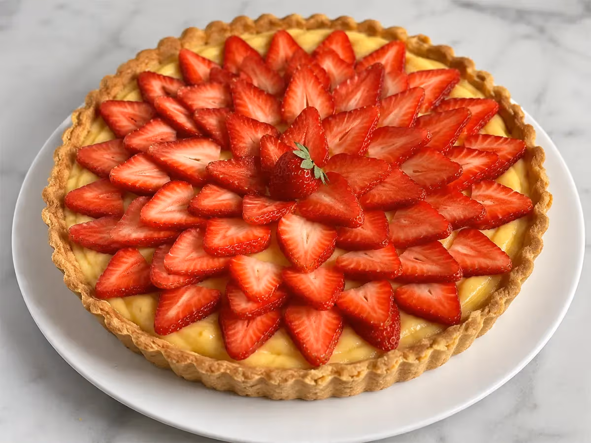 Strawberry tart with custard 10